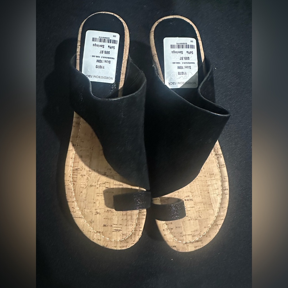 Donald J. Pliner Black Cork Sandals